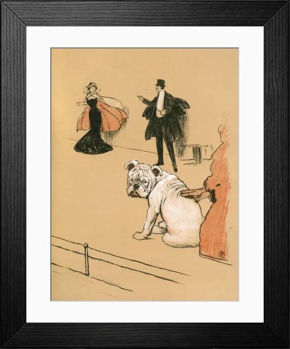 Framed Print : White bulldog puppy with stage fright Framed Print : White bulldog puppy with stage fright