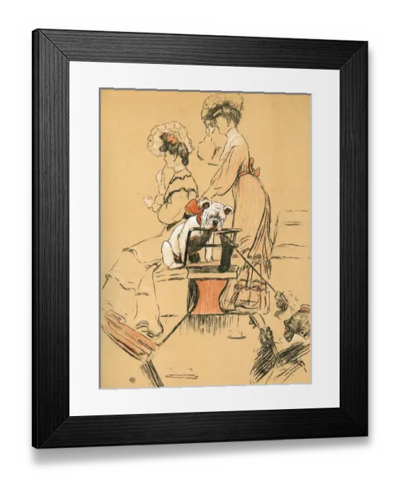 Framed Print : White bulldog puppy taken to Ascot Framed Print : White bulldog puppy taken to Ascot