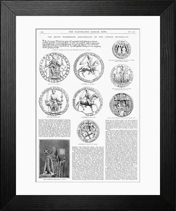 Framed Print : Seals relating to the City of London Framed Print : Seals relating to the City of London