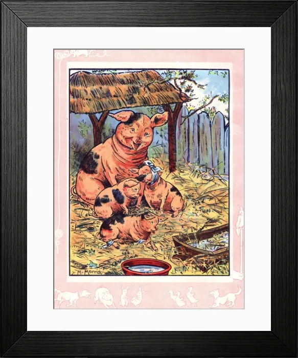 Framed Print : Mother pig and her piglets Framed Print : Mother pig and her piglets