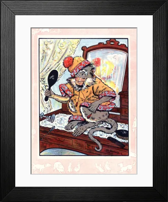 Framed Print : Monkey dressed up in jumper and cap Framed Print : Monkey dressed up in jumper and cap