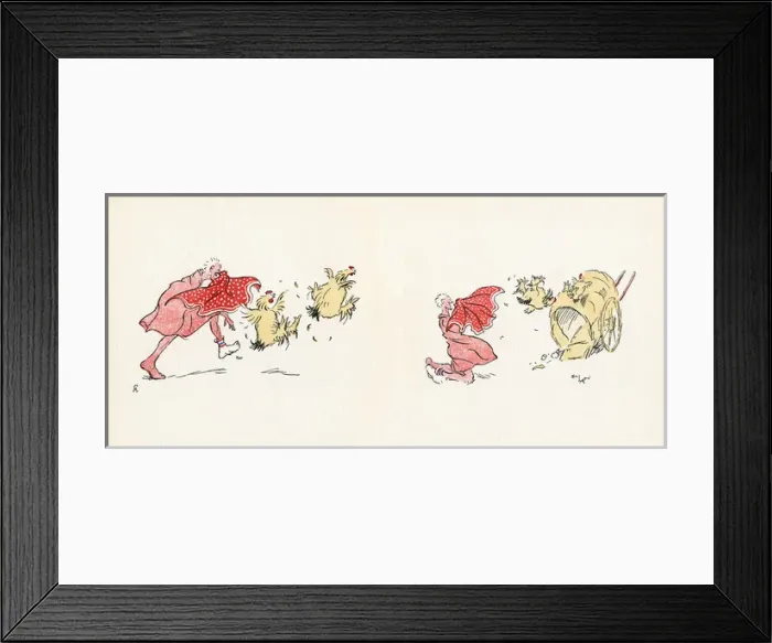 Framed Print : Double page illustration, Mrs Ticklers Caravan Framed Print : Double page illustration, Mrs Ticklers Caravan