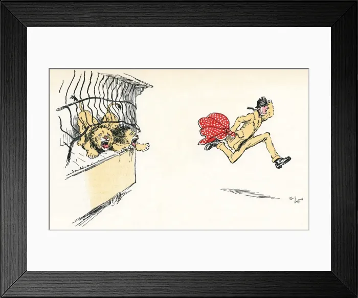 Framed Print : Double page illustration, Mrs Ticklers Caravan Framed Print : Double page illustration, Mrs Ticklers Caravan