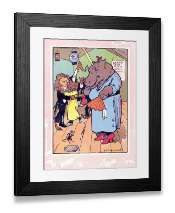 Framed Print : Hippo, mouse, lion and others at a dance Framed Print : Hippo, mouse, lion and others at a dance