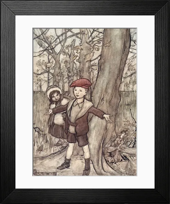 Framed Print : Illustration, Peter Pan in Kensington Gardens Framed Print : Illustration, Peter Pan in Kensington Gardens