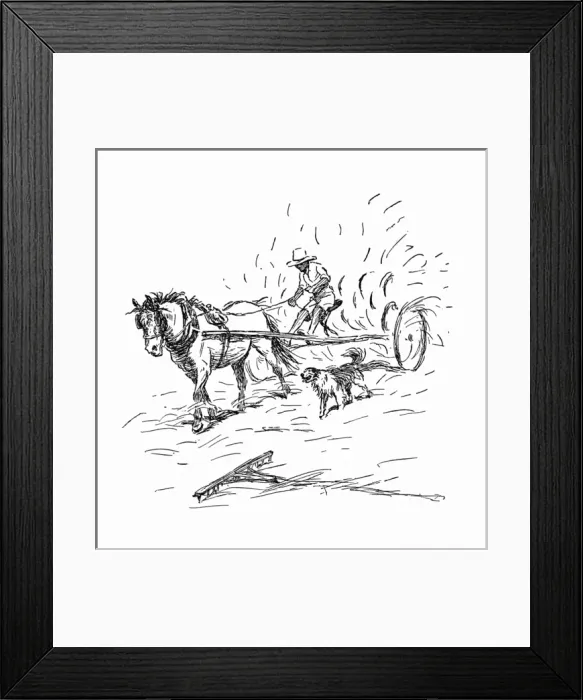 Framed Print : Illustration, haymaking Framed Print : Illustration, haymaking