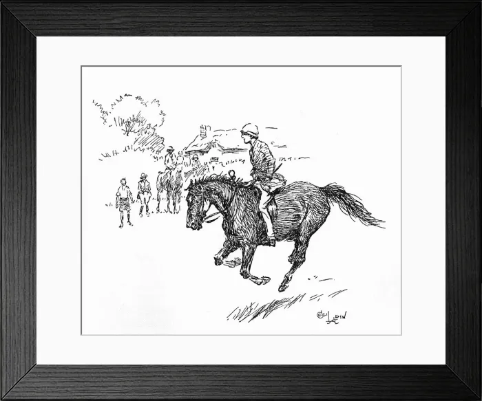Framed Print : Illustration, girl riding with hands in pockets Framed Print : Illustration, girl riding with hands in pockets