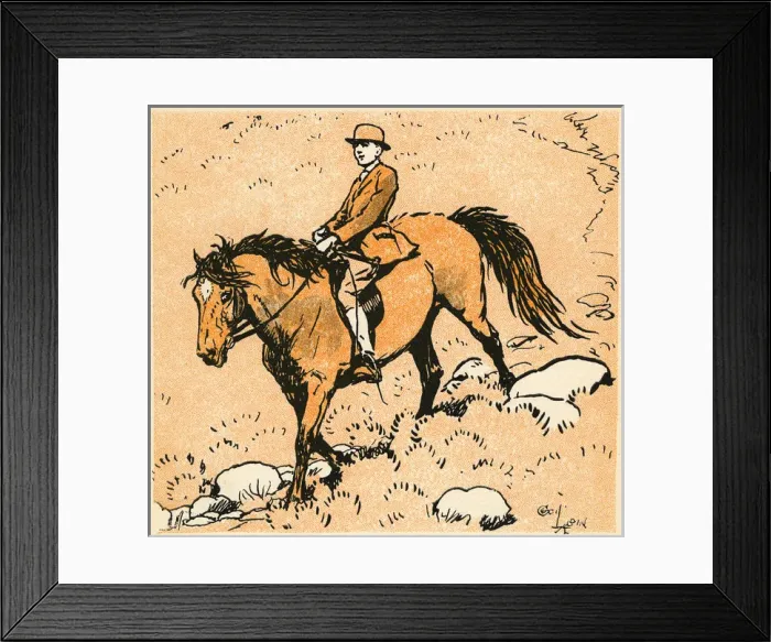 Framed Print : Frontispiece illustration, Robin riding Jerry Framed Print : Frontispiece illustration, Robin riding Jerry