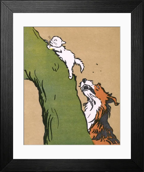 Framed Print : Illustration by Cecil Aldin, Puss Puss Framed Print : Illustration by Cecil Aldin, Puss Puss