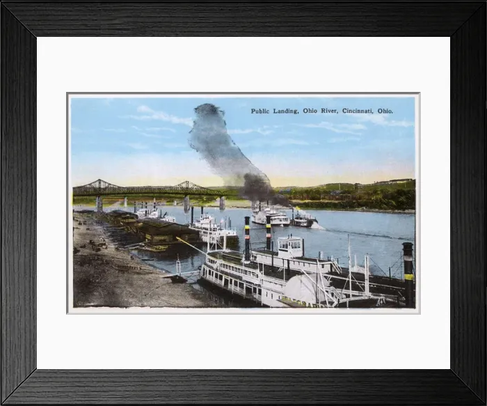 Framed Print : Public landing, Ohio River, Cincinnati, Ohio, USA