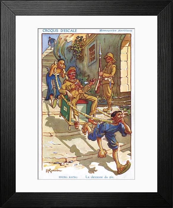 Framed Print : Comic scene in Hong Kong, China Framed Print : Comic scene in Hong Kong, China