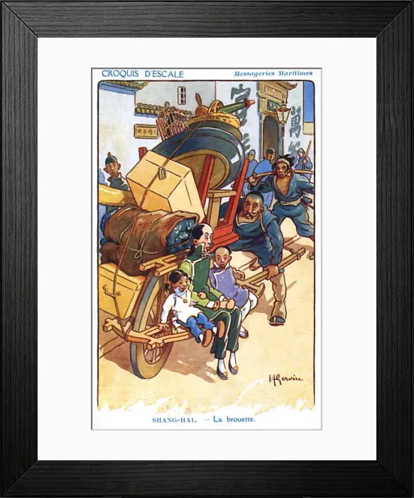 Framed Print : Comic scene in Shanghai, China Framed Print : Comic scene in Shanghai, China