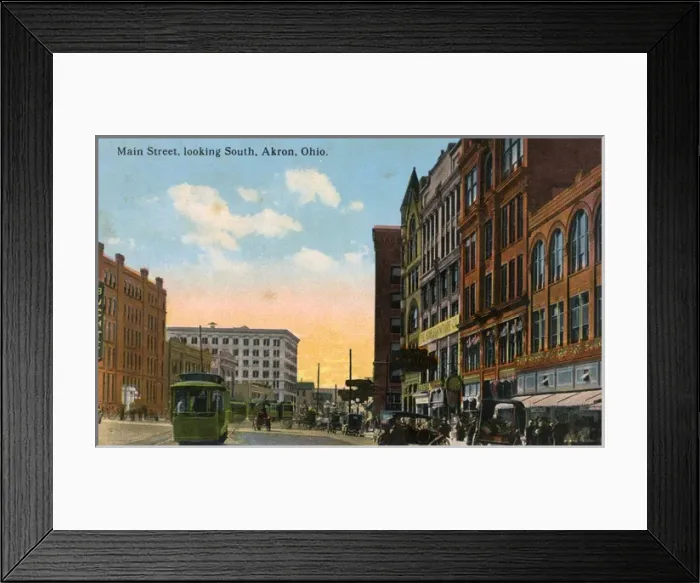 Framed Print : Main Street, Akron, Ohio, USA Framed Print : Main Street, Akron, Ohio, USA