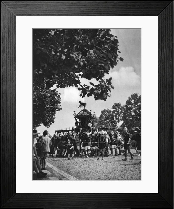 Framed Print : Japanese men carry a Shinto Mikoshi portable shrine Framed Print : Japanese men carry a Shinto Mikoshi portable shrine