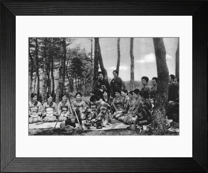 Framed Print : Girls in Japan being instructed in chanoyu or tea ceremony Framed Print : Girls in Japan being instructed in chanoyu or tea ceremony