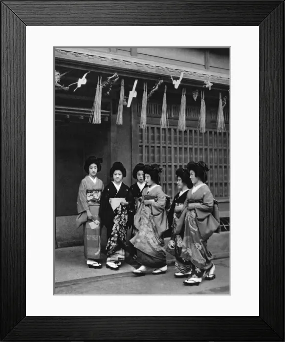 Framed Print : A group of six Geishas Framed Print : A group of six Geishas