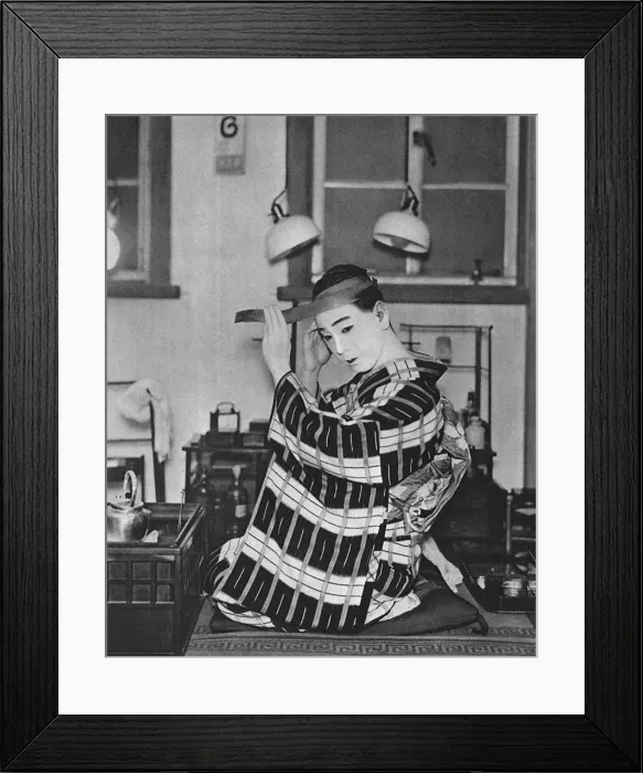 Framed Print : A Japanese actor dresses Framed Print : A Japanese actor dresses