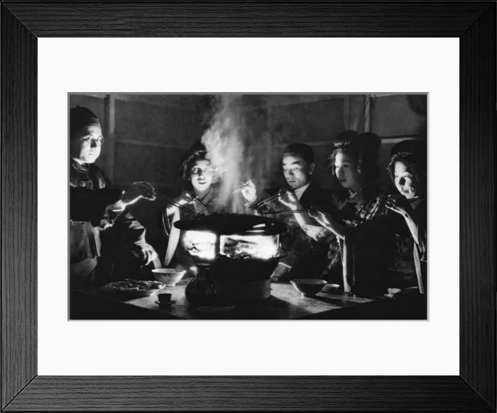 Framed Print : A group of Japanese people enjoying a meal Framed Print : A group of Japanese people enjoying a meal