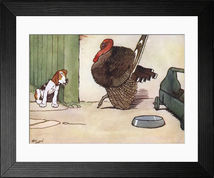 Framed Print : Illustration by Cecil Aldin, Farmyard Friends Framed Print : Illustration by Cecil Aldin, Farmyard Friends