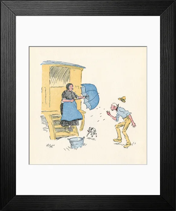 Framed Print : Illustration, Mrs Ticklers Caravan Framed Print : Illustration, Mrs Ticklers Caravan