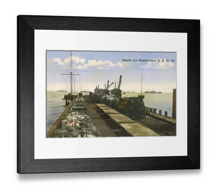 Framed Print : Old wooden jetty, Swakopmund, south west Africa Framed Print : Old wooden jetty, Swakopmund, south west Africa