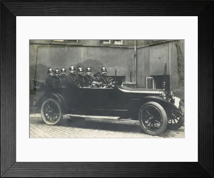 Framed Print : Vehicle with fire chiefs, Denmark Framed Print : Vehicle with fire chiefs, Denmark