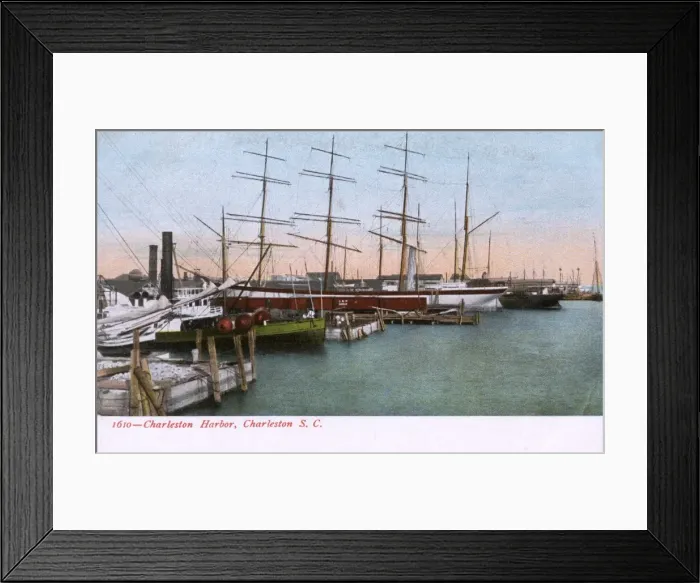 Framed Print : Ships in the Harbour, Charleston, South Carolina, USA Framed Print : Ships in the Harbour, Charleston, South Carolina, USA