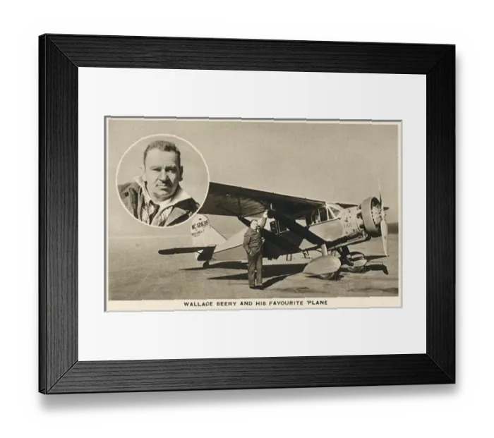 Framed Print : Wallace Beery, American actor, with favourite plane Framed Print : Wallace Beery, American actor, with favourite plane