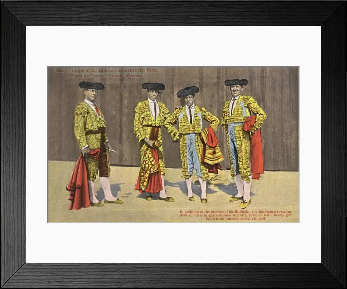 Framed Print : Four bullfighters, Plaza de Toros, Tijuana, Mexico Framed Print : Four bullfighters, Plaza de Toros, Tijuana, Mexico