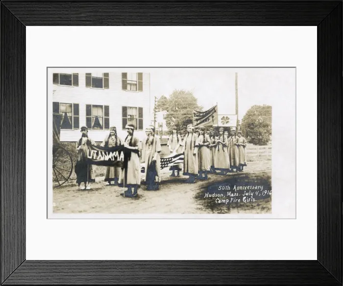 Framed Print : Camp Fire Girls on parade, Hudson, Massachusetts, USA Framed Print : Camp Fire Girls on parade, Hudson, Massachusetts, USA