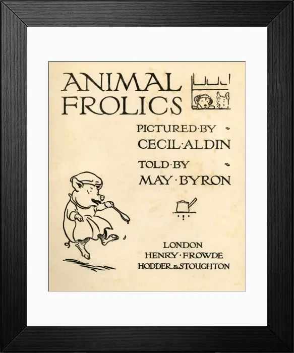 Framed Print : Title page design, Animal Frolics Framed Print : Title page design, Animal Frolics