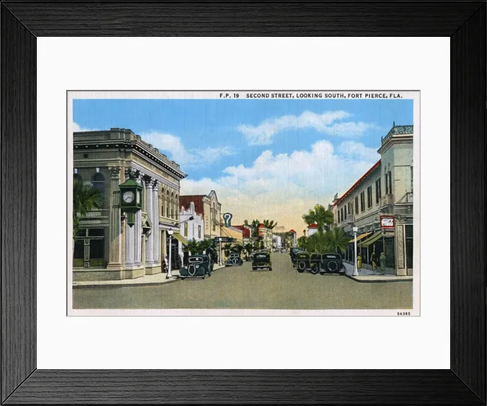 Framed Print : Second Street, Fort Pierce, Florida, USA Framed Print : Second Street, Fort Pierce, Florida, USA