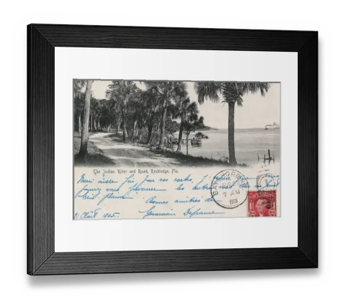 Framed Print : Indian River and road, Rockledge, Florida, USA