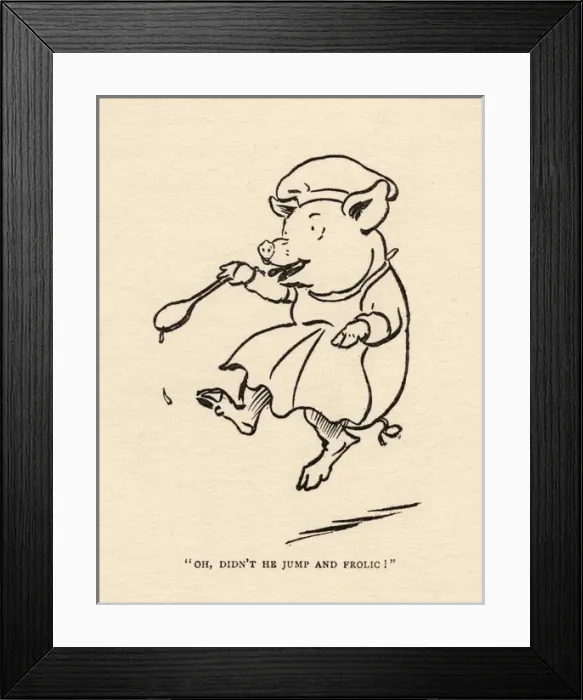 Framed Print : Hungry Peter the pig cooking a meal Framed Print : Hungry Peter the pig cooking a meal