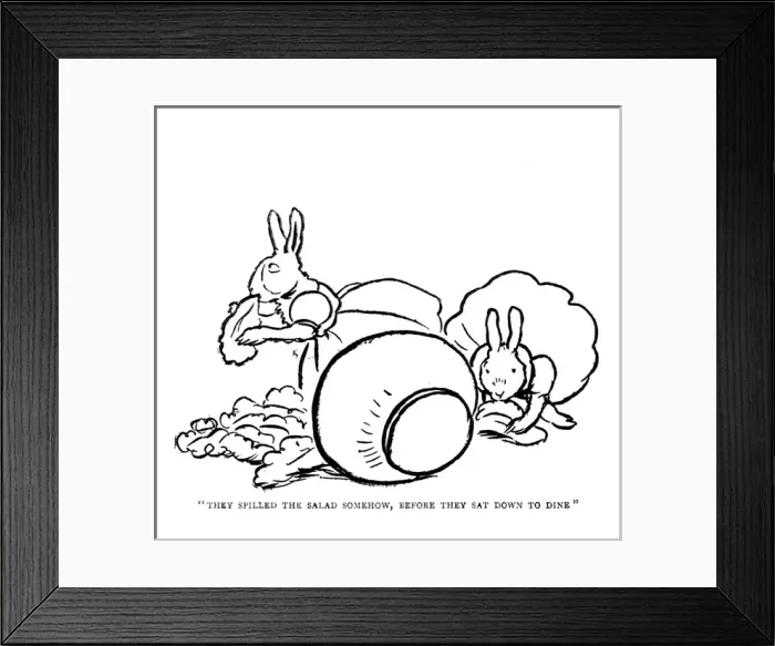 Framed Print : Two rabbits eating salad Framed Print : Two rabbits eating salad