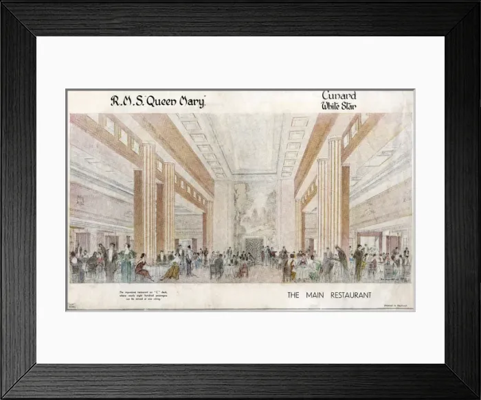 Framed Print : RMS Queen Mary - The Main Restaurant Framed Print : RMS Queen Mary - The Main Restaurant