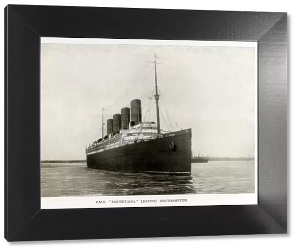 The Cunard Ocean Liner RMS Mauretania leaving Southampton