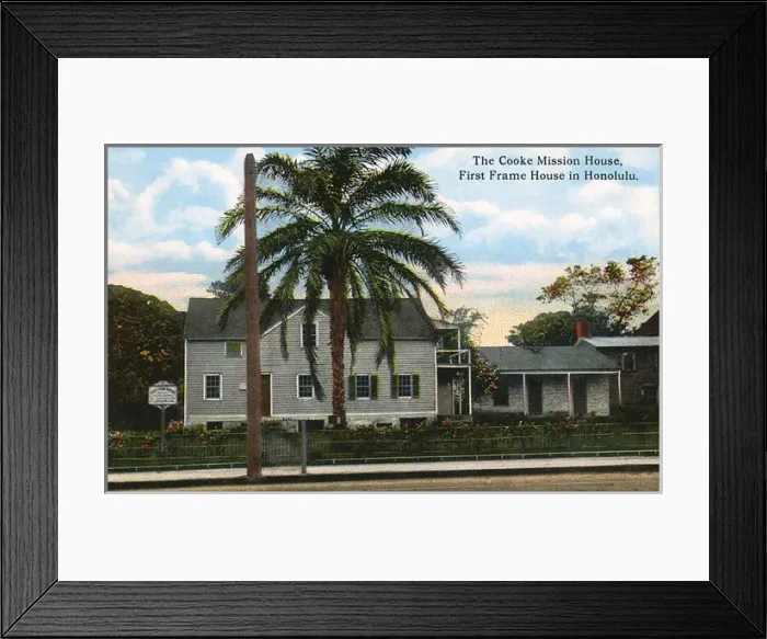 Framed Print : Cooke Mission House, Honolulu, Hawaii, USA