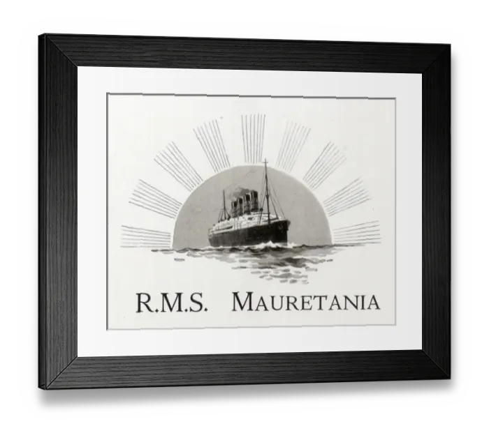Framed Print : The Cunard British Line Ocean Liner RMS Mauretania Framed Print : The Cunard British Line Ocean Liner RMS Mauretania