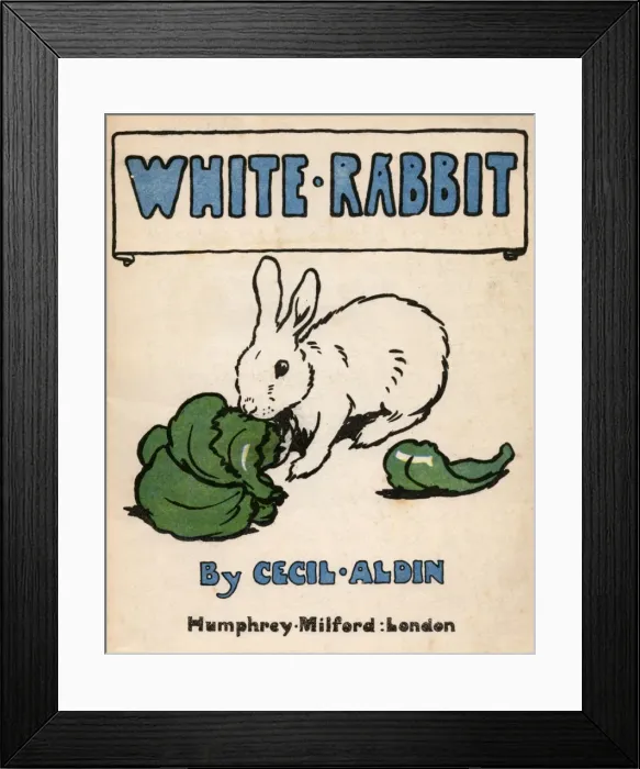 Framed Print : Title page design by Cecil Aldin, White Rabbit Framed Print : Title page design by Cecil Aldin, White Rabbit