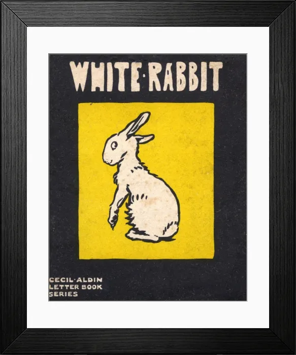 Framed Print : Cover design by Cecil Aldin, White Rabbit Framed Print : Cover design by Cecil Aldin, White Rabbit
