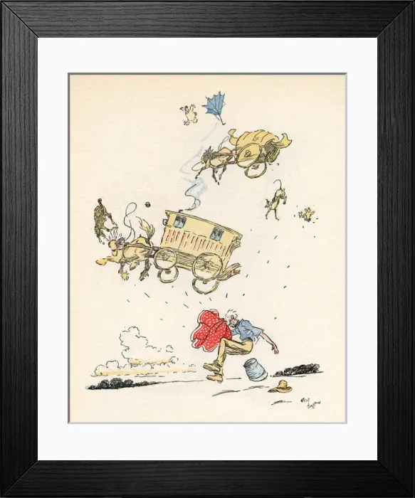 Framed Print : Illustration, Mrs Ticklers Caravan Framed Print : Illustration, Mrs Ticklers Caravan
