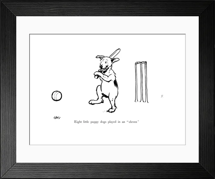 Framed Print : Illustration by Cecil Aldin, Ten Little Puppy Dogs Framed Print : Illustration by Cecil Aldin, Ten Little Puppy Dogs