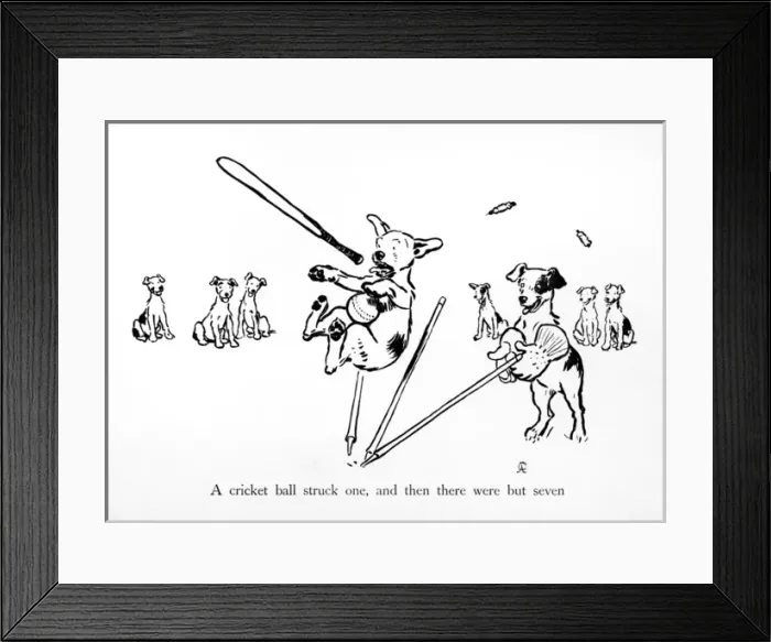 Framed Print : Illustration by Cecil Aldin, Ten Little Puppy Dogs Framed Print : Illustration by Cecil Aldin, Ten Little Puppy Dogs