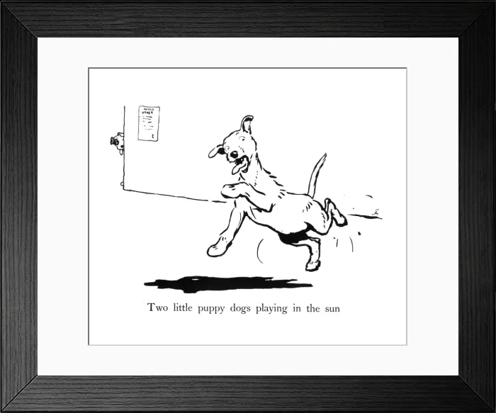 Framed Print : Illustration by Cecil Aldin, Ten Little Puppy Dogs Framed Print : Illustration by Cecil Aldin, Ten Little Puppy Dogs
