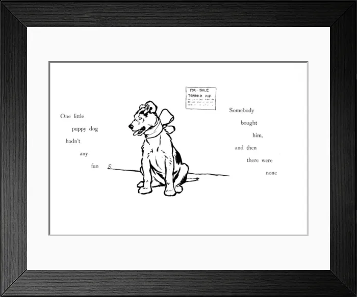 Framed Print : Illustration by Cecil Aldin, Ten Little Puppy Dogs Framed Print : Illustration by Cecil Aldin, Ten Little Puppy Dogs