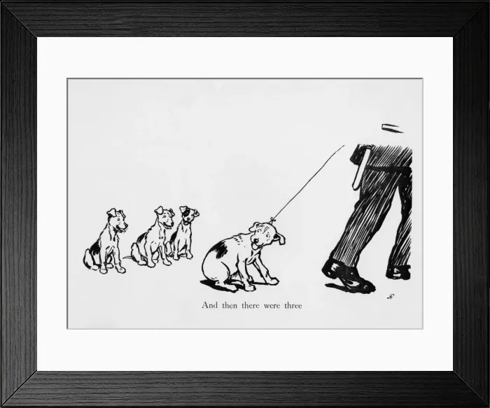 Framed Print : Illustration by Cecil Aldin, Ten Little Puppy Dogs Framed Print : Illustration by Cecil Aldin, Ten Little Puppy Dogs