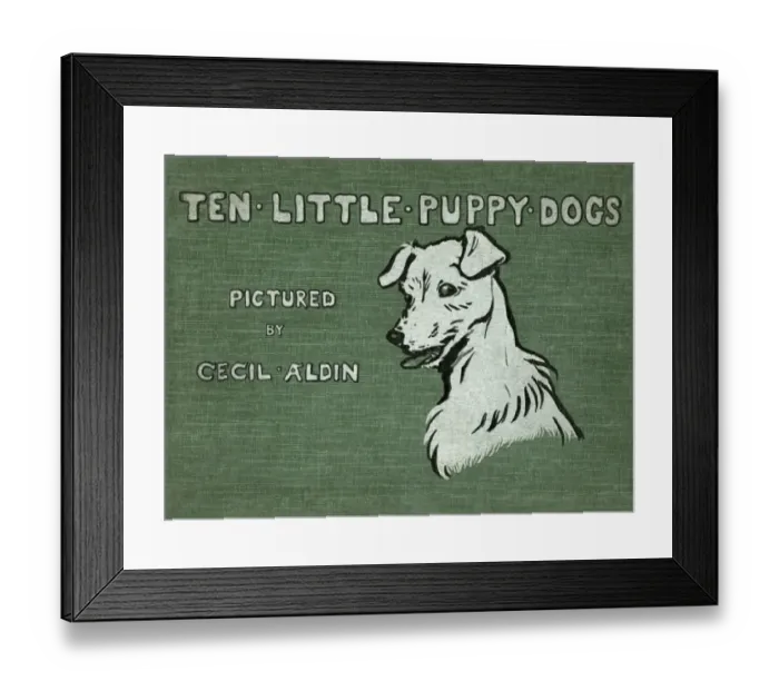 Framed Print : Cover design by Cecil Aldin, Ten Little Puppy Dogs Framed Print : Cover design by Cecil Aldin, Ten Little Puppy Dogs