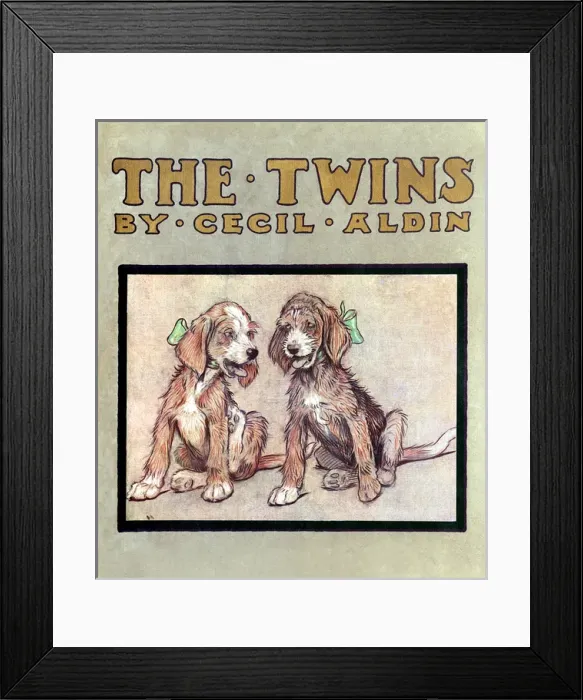 Framed Print : Book cover design, The Twins by Cecil Aldin Framed Print : Book cover design, The Twins by Cecil Aldin