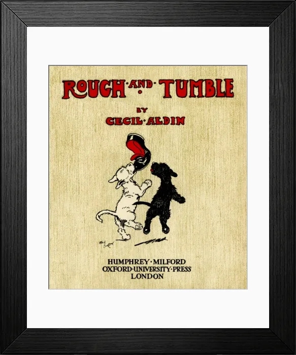 Framed Print : Title page design by Cecil Aldin, Rough and Tumble Framed Print : Title page design by Cecil Aldin, Rough and Tumble